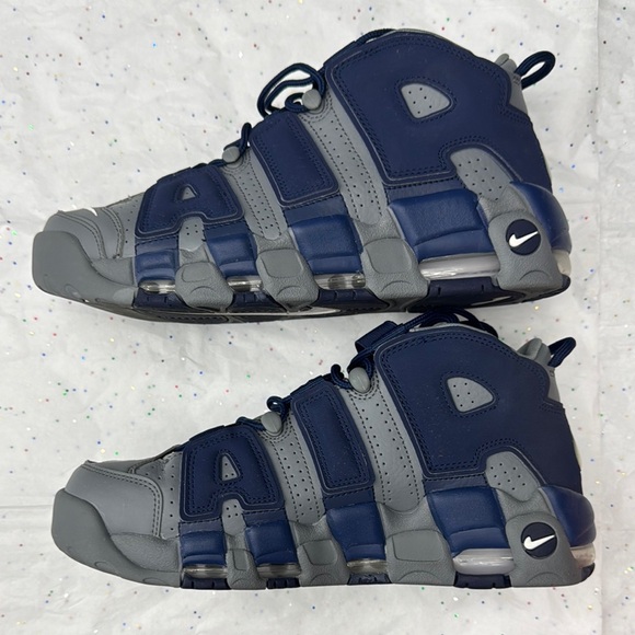 Nike Air More Uptempo '96 Gray and Navy Sneakers - Picture 5 of 7